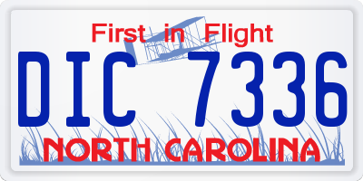 NC license plate DIC7336