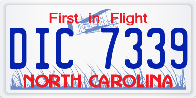NC license plate DIC7339