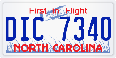 NC license plate DIC7340