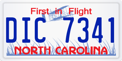 NC license plate DIC7341