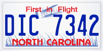 NC license plate DIC7342