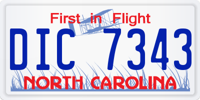 NC license plate DIC7343