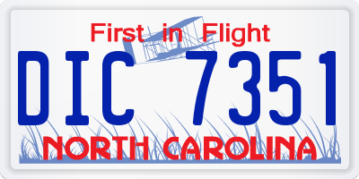 NC license plate DIC7351