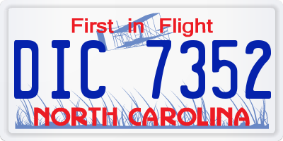 NC license plate DIC7352