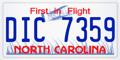 NC license plate DIC7359