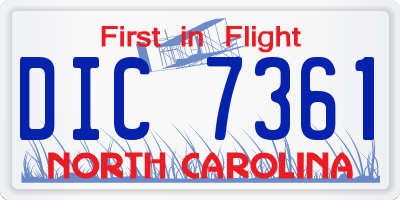NC license plate DIC7361