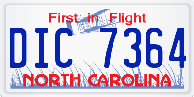 NC license plate DIC7364