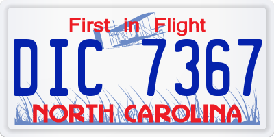 NC license plate DIC7367