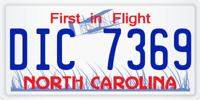 NC license plate DIC7369
