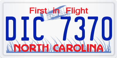 NC license plate DIC7370