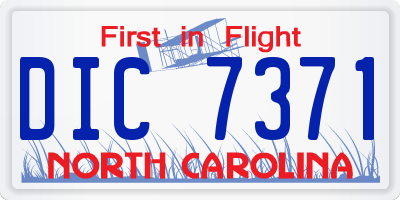 NC license plate DIC7371