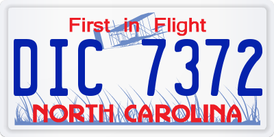 NC license plate DIC7372