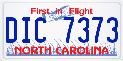 NC license plate DIC7373