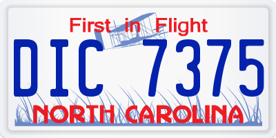 NC license plate DIC7375