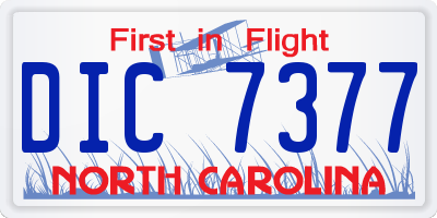 NC license plate DIC7377