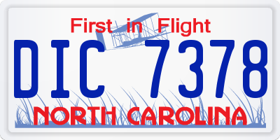 NC license plate DIC7378