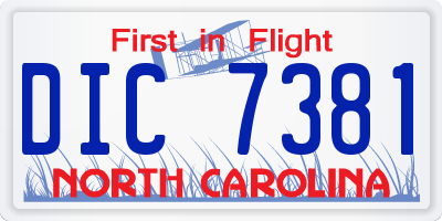 NC license plate DIC7381