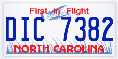 NC license plate DIC7382