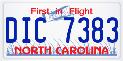 NC license plate DIC7383