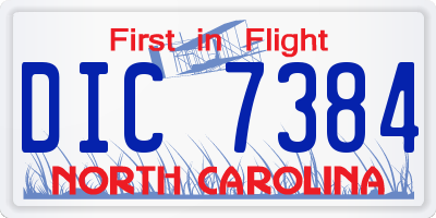 NC license plate DIC7384