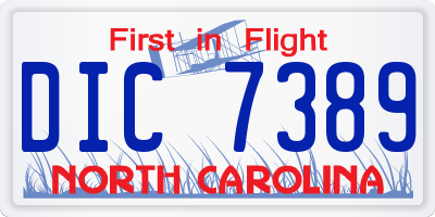 NC license plate DIC7389
