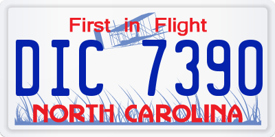 NC license plate DIC7390