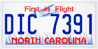 NC license plate DIC7391