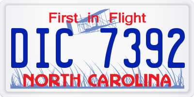 NC license plate DIC7392
