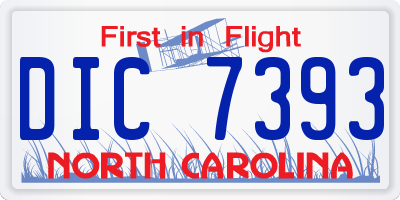 NC license plate DIC7393