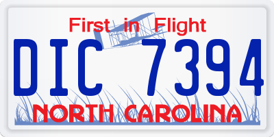 NC license plate DIC7394