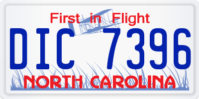 NC license plate DIC7396