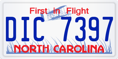 NC license plate DIC7397
