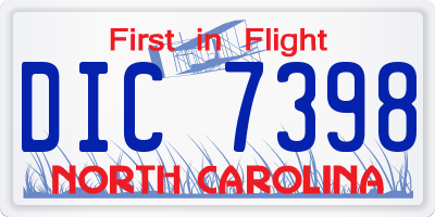 NC license plate DIC7398