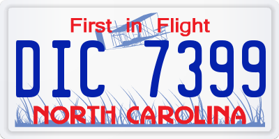 NC license plate DIC7399