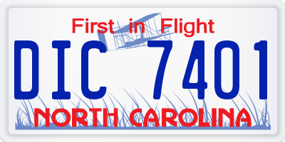 NC license plate DIC7401