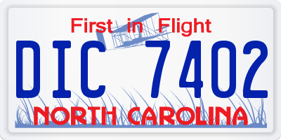 NC license plate DIC7402