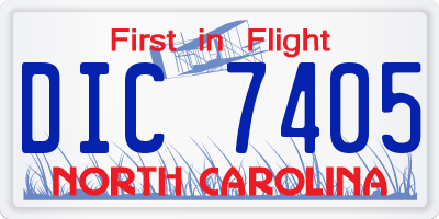 NC license plate DIC7405