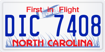 NC license plate DIC7408