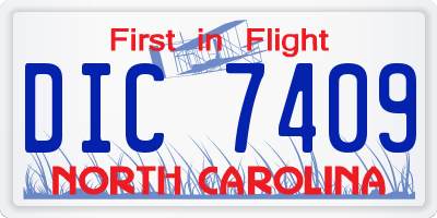 NC license plate DIC7409