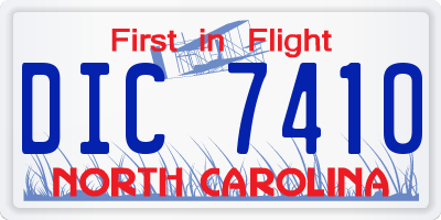 NC license plate DIC7410