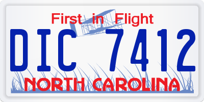 NC license plate DIC7412