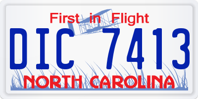 NC license plate DIC7413