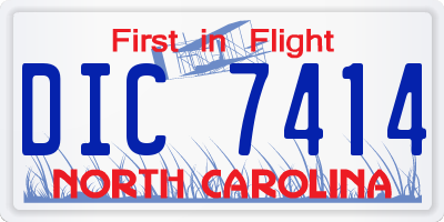 NC license plate DIC7414