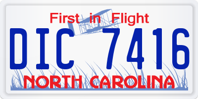 NC license plate DIC7416