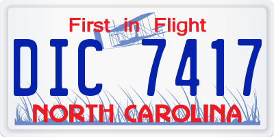 NC license plate DIC7417