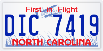 NC license plate DIC7419