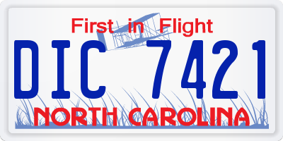 NC license plate DIC7421