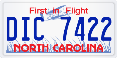 NC license plate DIC7422