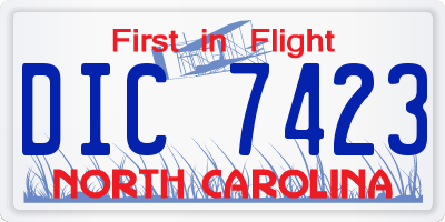 NC license plate DIC7423