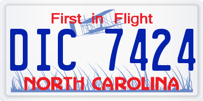 NC license plate DIC7424